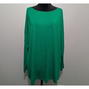 Piko 1988 Green Bamboo Blend Long Sleeve Tunic Top Casual Everyday Comfort Small